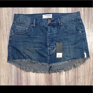 One X OneTeaspoon “Relaxed Denim Miniskirt”